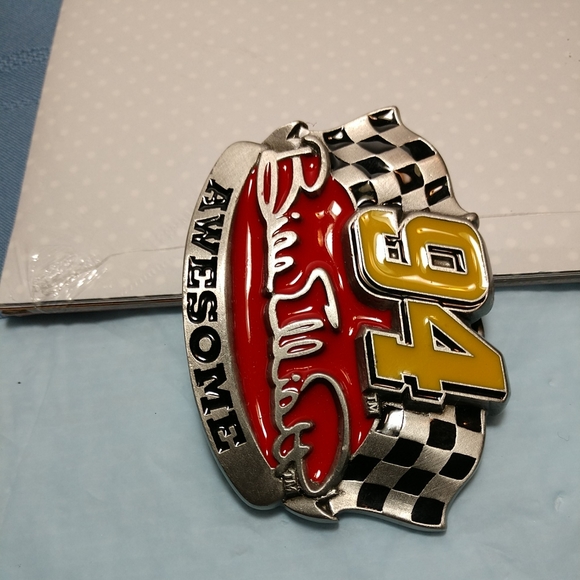 🆕💥NWOT Bill Elliott Awesome Pewter Belt Buckle Dated 1997 - Picture 4 of 10